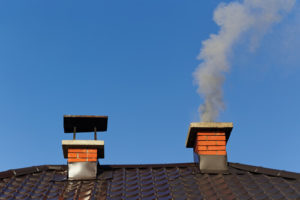 roof with two chimney tops